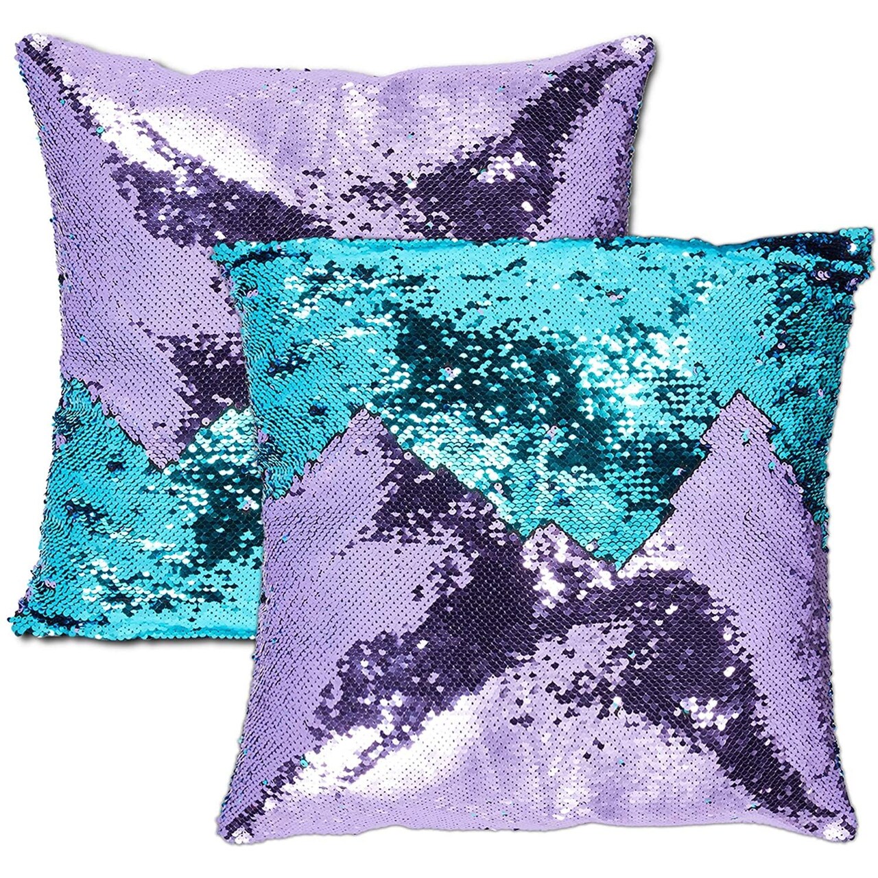 Juvale Reversible Sequin Throw Pillow Covers Mermaid D cor 18 x 18 in 2 Pack
